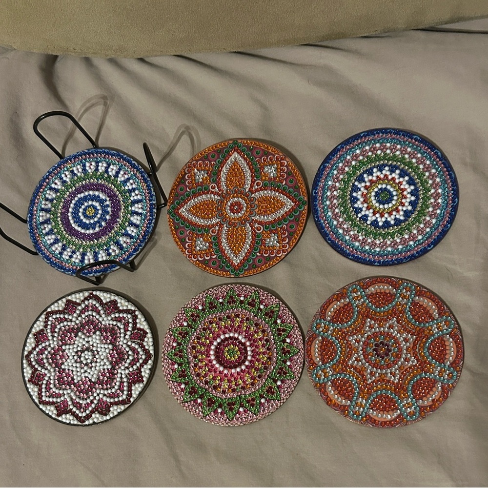 Colorful Mandala Coasters Set